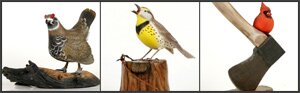 Three Bird carvings by John de Lang